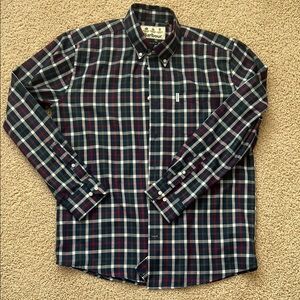 Barbour Blue and Red Casual Button Down Shirt